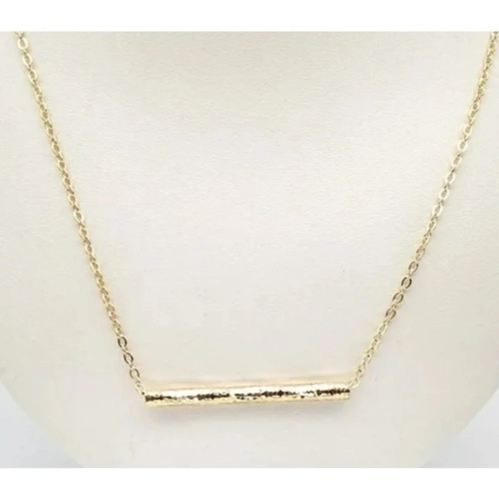 NEW Balance Bar Necklace Gold Minimalist‎ Pendant Delicate Chain Jewelry Gift